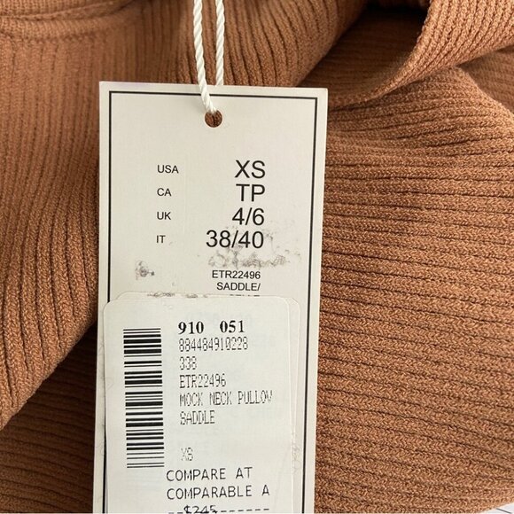 NWT Elie Tahari Long Sleeve Mock Neck Keyhole Sweater Size XS - Picture 5 of 6